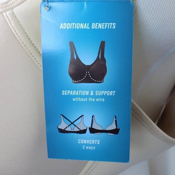 Vanity Fair Sport Bra Full Figure Wire free Size 40C Nude Converts Criss-cross - Picture 7 of 9